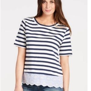Sanctuary Striped Tie Up Top Eyelet Detail